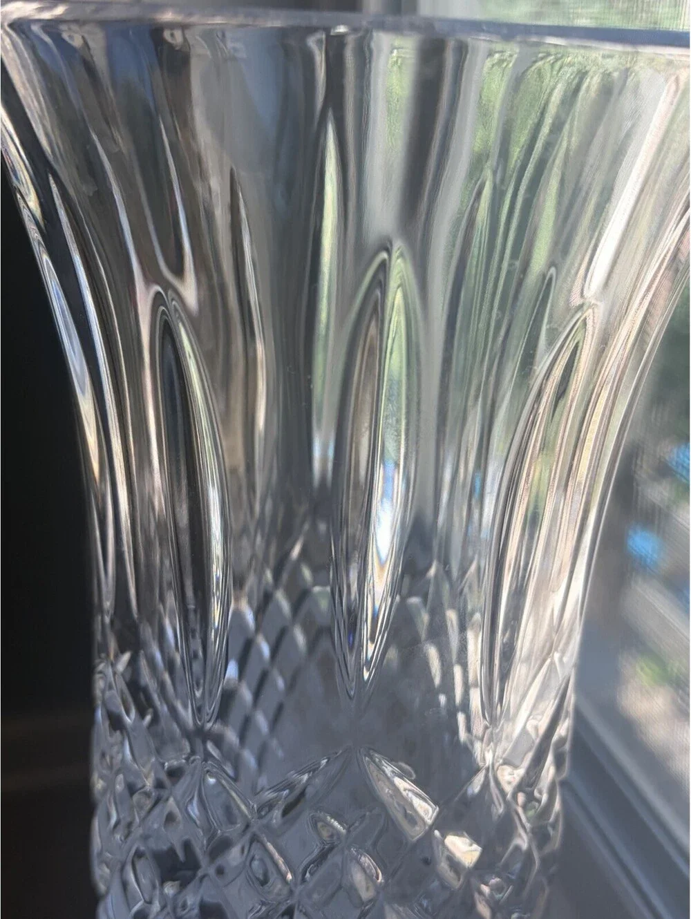 ROYAL CRYSTAL ROCK Opera Collection 24% Lead Crystal Flower Vase Made In Italy
